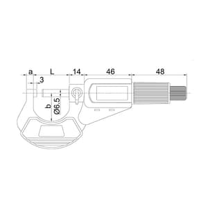 Insize 125 - 150 mm Digital Outside Micrometer (Base Type WithOut Data Output), 3109-150A