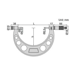 Insize 100 - 200 mm Outside Micrometer Interchangeable Anvils (Type A), 3206-200A