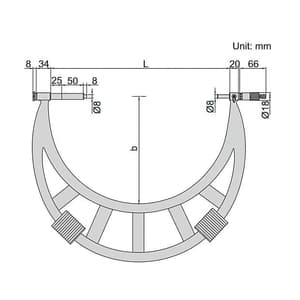 Insize 400 - 500 mm Outside Micrometer With Extension Anvil Collar, 3205-500