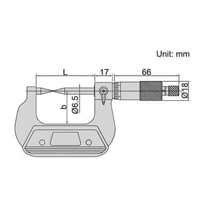 Insize 75 - 100 mm Point Micrometer, 3230-100A