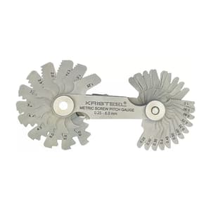 Kristeel 0.25 - 6 mm / 4 - 62 TPI Screw Pitch Gauge Combined (52 Leaves), SPG