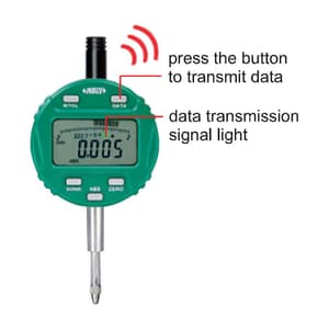 Insize 0 - 12.7 mm / 0.5 inch Wireless Digital Indicator with Flat Back, 2509-10FWL