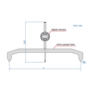 Insize 500 - 11250 mm Large Range Digital Radius Gauge, 2512-300