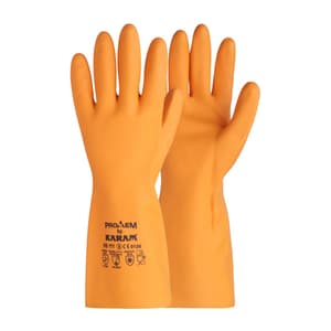 Karam Unsupported Natural Rubber Flocklined Gloves (Pack Of 12 Pair), HS111