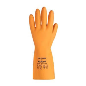 Karam Unsupported Natural Rubber Flocklined Gloves (Pack Of 12 Pair), HS111