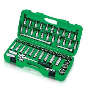 Toptul 55 Pcs Professional Grade 1/2 Inch Sq. Drive 6PT Flank Socket Set, GAAI5502