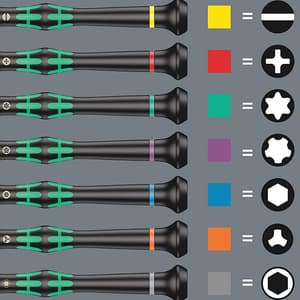 Wera 12 Pcs Kraftform Micro 12 Universal 1 Screwdriver Set For Electronic Applications, 05073675001