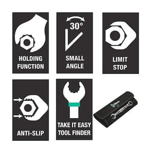 Wera 6000 Joker 11 Pcs of Ratcheting Combination Wrenches, 05020013001