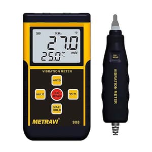 Metravi 0.001 - 1.999mm p-p Displacement Digital Portable Vibration Meter, 908