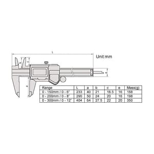 Mitutoyo 300 mm / 12 inch Digital ABS Caliper With Data Output (CoolantProof IP67), 500-764-10