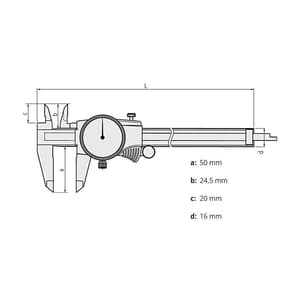 Mitutoyo 200 mm / 8 inch Dial Caliper, 505-733