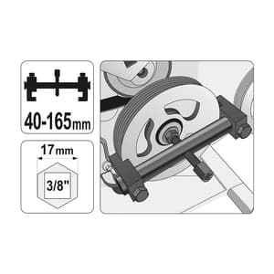 Yato 165 mm / 2 Arms Puller For Ribbed Drive Pulley (Pack of 2 Pcs), YT-25480