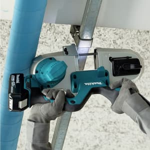 Makita 18V LXT BL 66 mm (2-5/8") Cordless Portable Band Saw with Rapid Charger & 2 Pcs 5.0Ah Batteries, DPB183RTE