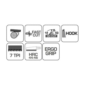 Hogert 400 mm / 16 Inch Hand Saw (Three - Sided Razor Teeth), HT3S202
