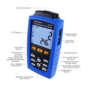 Metravi 3000mT / 30000G Static Cum Electromagnet Gauss Meter, GM-197