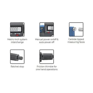 Freemans 0 - 25 mm Digital Outside Micrometer, FDOM25