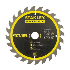 Stanley 6-1/2 inch / 165 mm Circular Saw Blade (24 Teeth), STA15325B20