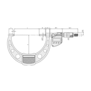 Mitutoyo 100 - 125 mm Digital Micrometer With Ratchet Stop & SPC Data Output (IP65 Coolant-Proof), 293-250-30