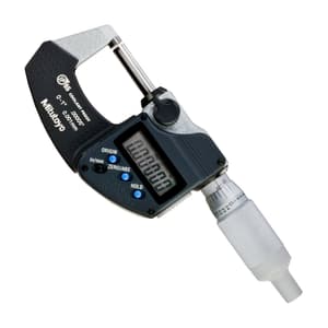 Mitutoyo 1 inch / 25.4 mm Digital Micrometer With Ratchet Thimble & Without SPC Data Output (IP65 Coolant-Proof), 293-344-30