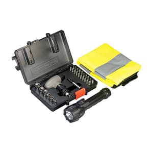 Black+Decker 30 Pcs Fastening Screwdriver Bit Set With LED Flashlight & High Visibility Vest, A7224-XJ