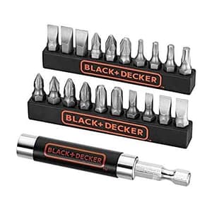 Black+Decker 21 Pcs Screwdriver Bit Set With Magnetic Drive Guide, A7074-XJ