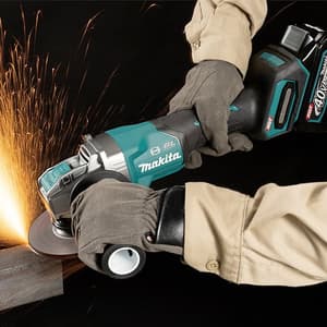 Makita 40Vmax XGT BL 125 mm (5") Cordless Angle Grinder with Rapid Charger & 2 Pcs 4.0Ah Batteries, GA047GM201
