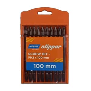 Norton Clipper PH2 / 100 mm Double Ended Phillips Screwdriver Bits Set (Pack of 10 Pcs), CPSB3