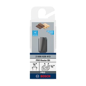 Bosch 1/2 inch Pro Router Straight Bit (2 Flute), 2 608 628 413
