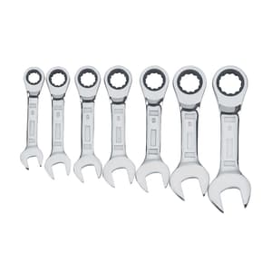 Dewalt 7 Pcs Metric Stubby Ratcheting Combination Wrench Set, DWMT19261-0