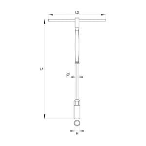 Yato 15 mm T-Type Deep Socket Wrench with Rotary Handle, YT-1559