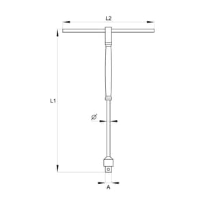Yato 1/4 inch Sq. Drive T-Type Adapter with Rotary Handle, YT-1565