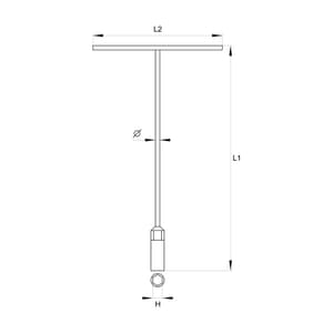 Yato 12 mm T-Type Deep Socket Wrench, YT-1575