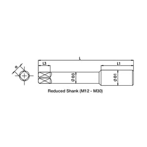 Totem Metric Standard Thread M12 x 1.75 Pitch HSS Hand Taps (Set of 3 Pcs)