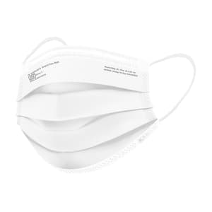Karam ISI Marked Disposable, Surgical 3-Ply, White Face Mask With Ear Loops (Pack Of 100 Pcs), RFM50