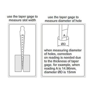Insize 0.8 - 15 mm Taper Gauge with Steel Ruler, 4829-1