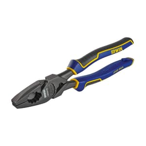 Irwin 9.25 inch / 235 mm High Leverage Lineman's Plier With Fish Tape Puller & Wire Crimper, 1902416