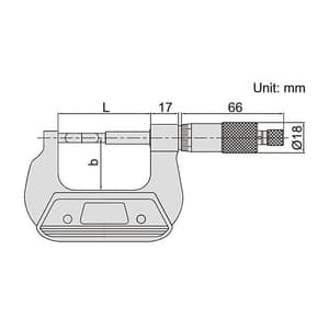Insize 50 - 75 mm Blade Micrometer, 3232-75A