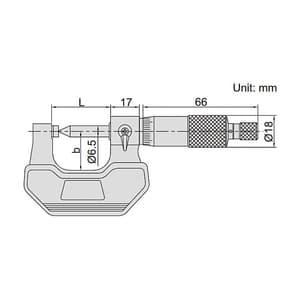 Insize 0 - 25 mm Crimp Height Micrometer, 3266-25BA