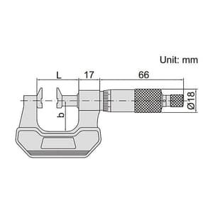 Insize 0 - 25 mm Jaw Type Micrometer, 3283-25A