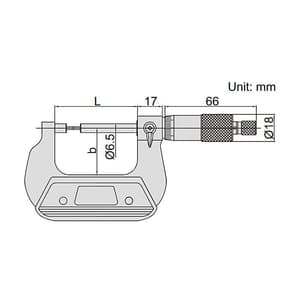 Insize 0 - 25 mm Spline Micrometer, 3233-25BA