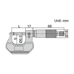 Insize 0 - 25 mm Spherical Anvil Tube Micrometer, 3260-25SA