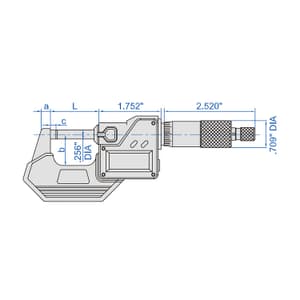 Insize 50 - 75 mm Wireless Waterproof Digital Outside Micrometer, 3112-75WL