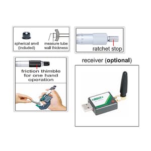 Insize 50 - 75 mm Wireless Waterproof Digital Outside Micrometer, 3112-75WL