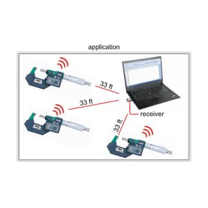 Insize 50 - 75 mm Wireless Waterproof Digital Outside Micrometer, 3112-75WL