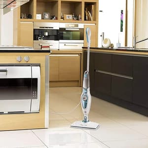 Black+Decker 1600-Watt Steam Mop with Auto Select Technology & 99.9% Germ Protection (White/Blue), FSM1620-B1