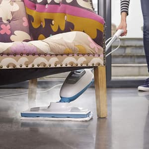 Black+Decker 1300-Watt 5-in-1 Steam Mop With 99.9% Germ Protection (White/Blue), FSMH13E5-QS