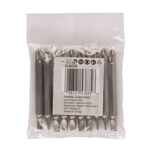 Makita PH1 x 65 mm Length Phillips Double Ended Screwdriver Bits (Pack of 10 Pcs), D-65523