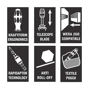 Wera 7 Pcs Kraftform Kompakt 25 With Pouch, 05051024001