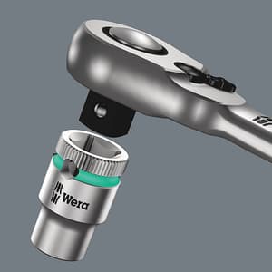 Wera 28 Pcs 8100 SA 8 Zyklop Metal Ratchet Set With Switch lever 1/4" Drive Metric, 05004018001