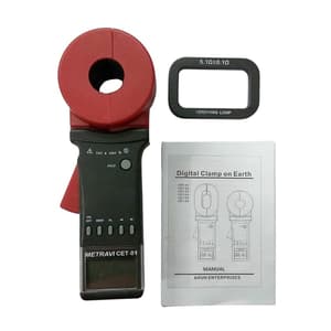 Metravi 4 Digits / 0.01Ohm - 1500Ohm Resistance Range Clamp On Ground Resistance Tester With Round Jaw, CET-01